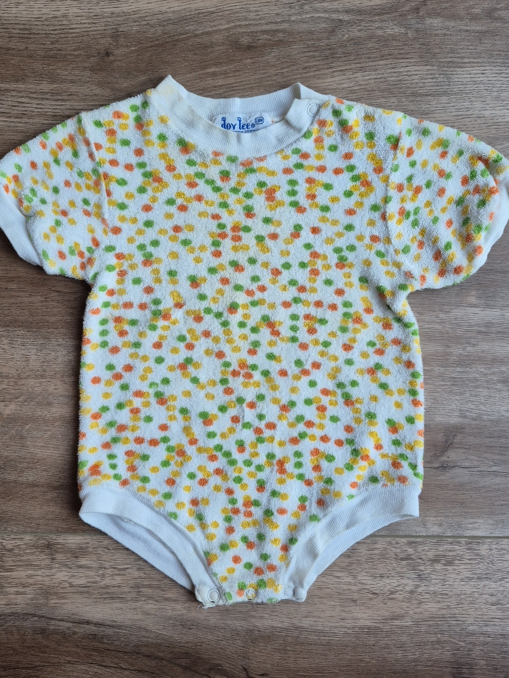 Doy Lee Vintage Baby One-Piece Terry Cloth Bodysuit Romper 18 Months